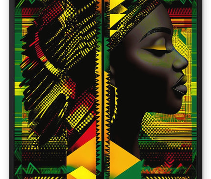 Red and Green Black Queen Fusion Framed Canvas