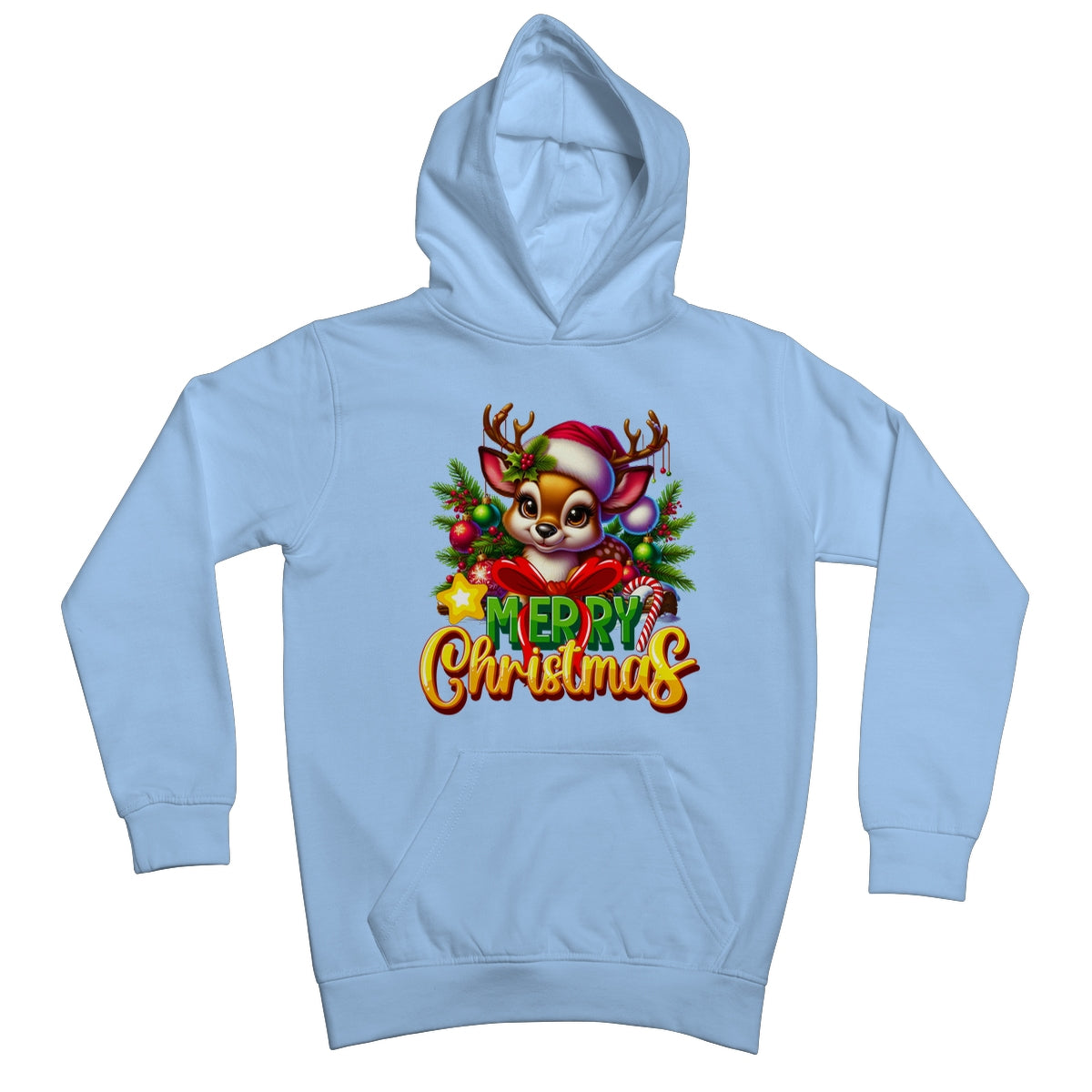 Reindeer Merry Christmas  Kids Hoodie