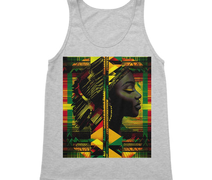 Abstract Red and Green Black Queen Fusion Softstyle Tank Top