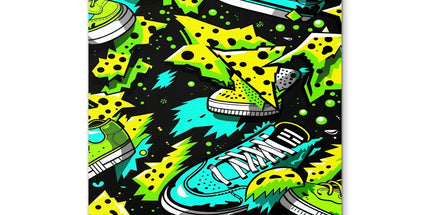 Electric Kicks Art: Urban Pop Art Explosion, Graffiti Coaster by Prodigi