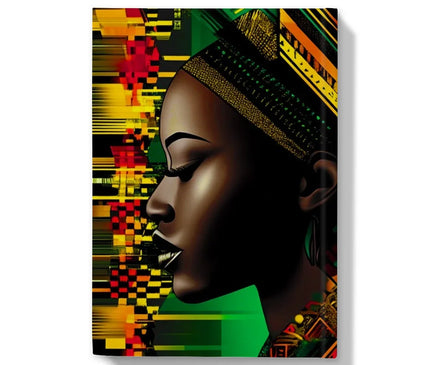 African Print Red Green Yellow Twin Energy  Hardback Journal - D'Sare