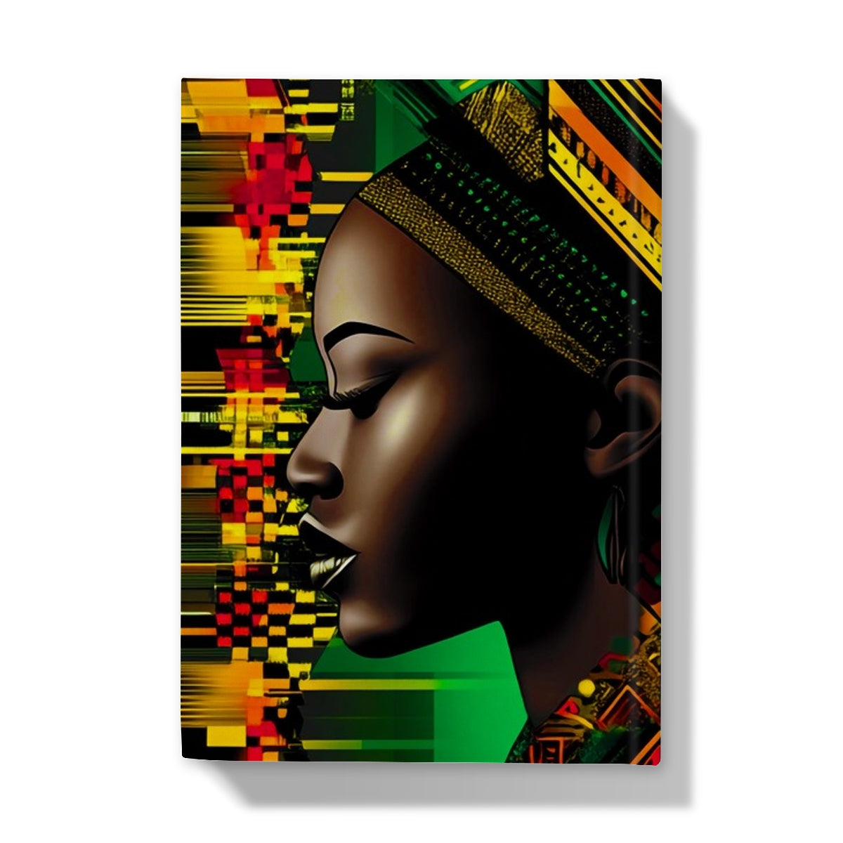 African Print Red Green Yellow Twin Energy  Hardback Journal - D'Sare