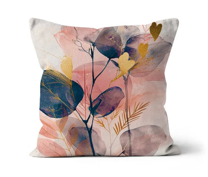 Peachy Blue Golden Flora Escape  Cushion - D'Sare