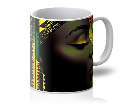 Abstract Red and Green Black Queen Fusion Mug