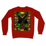 African Print Red Green Yellow Twin Energy  Crew Neck Sweatshirt - D'Sare