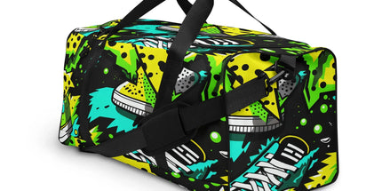 Electric Kicks Art Duffle Bag: Urban Pop Art Explosion, Graffiti Style Travel & Gym Bag by D'Sare