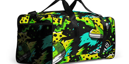 Electric Kicks Art Duffle Bag: Urban Pop Art Explosion, Graffiti Style Travel & Gym Bag by D'Sare
