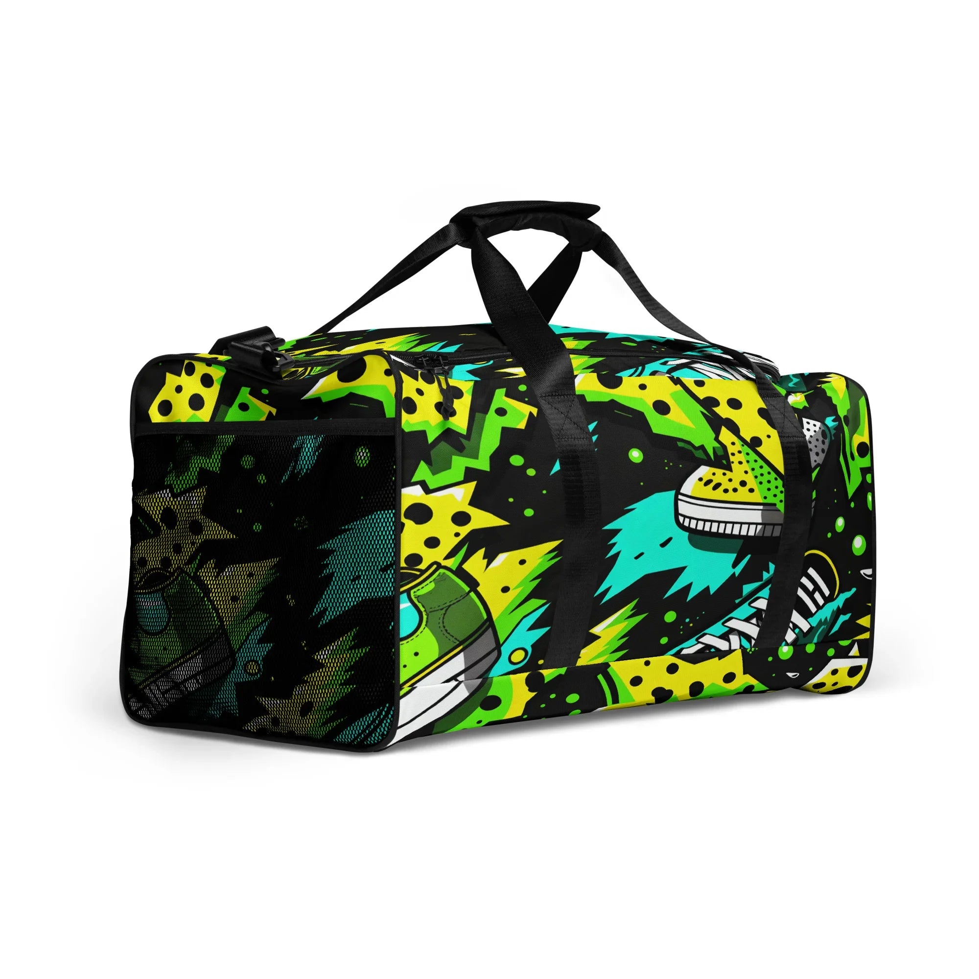 Electric Kicks Art Duffle Bag: Urban Pop Art Explosion, Graffiti Style Travel & Gym Bag - D'Sare