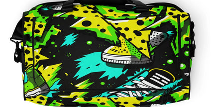 Electric Kicks Art Duffle Bag: Urban Pop Art Explosion, Graffiti Style Travel & Gym Bag by D'Sare