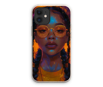 Solar Flare Radiant Soul  Beautiful Black Girl  Eco Phone Case - D'Sare