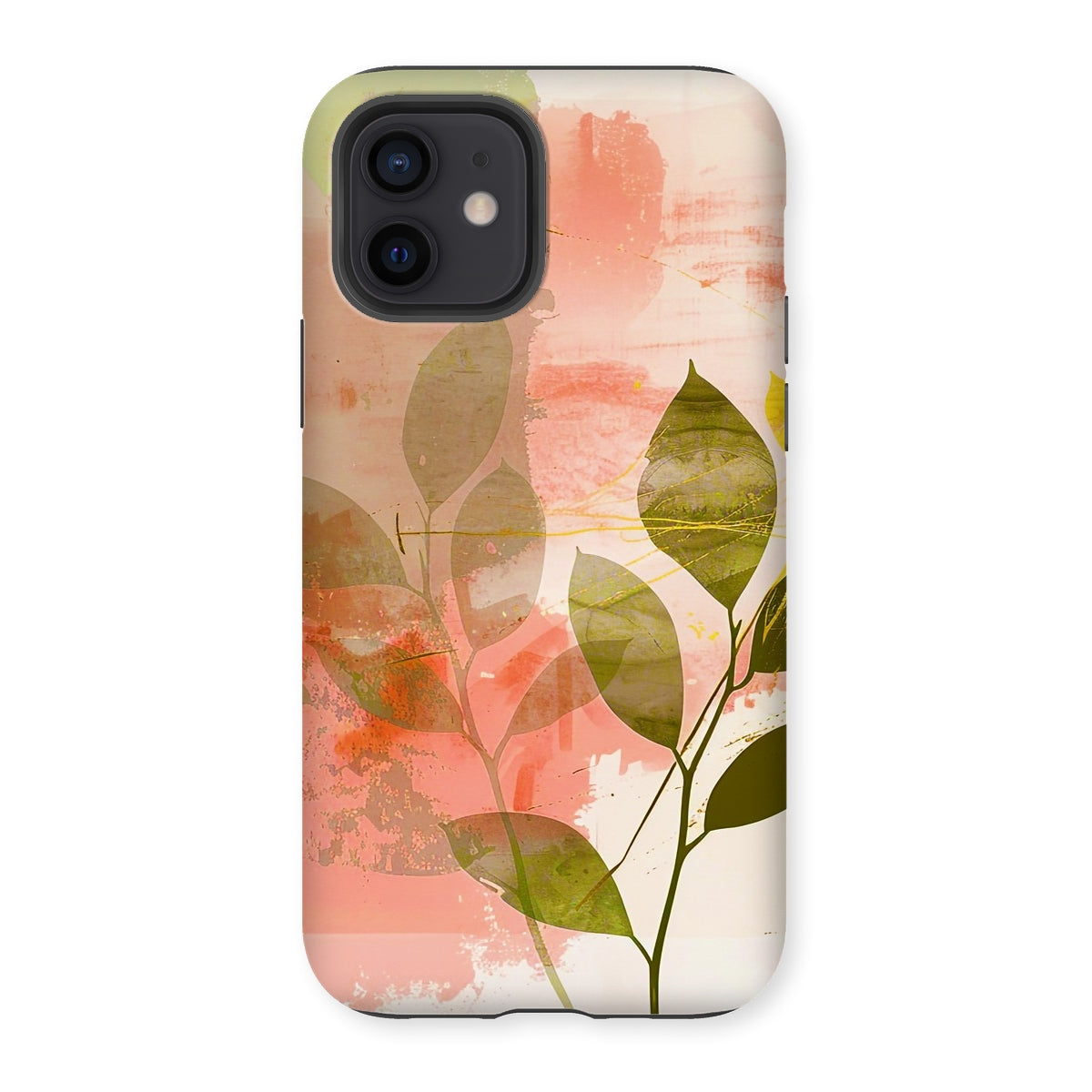 Peach Golden Leafy Escape 06 Tough Eclectic Art Phone Case - D'Sare