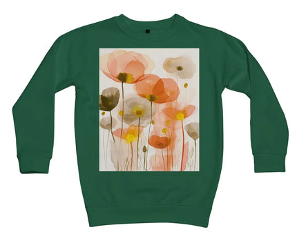 Poppy Echoes Golden Peach Escape  Kids Sweatshirt - D'Sare