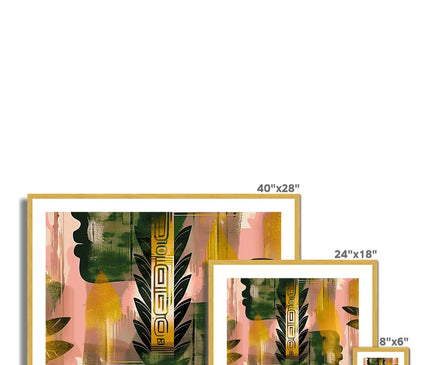 Echos of Duality Golden Pink Reflection Antique Framed & Mounted Print