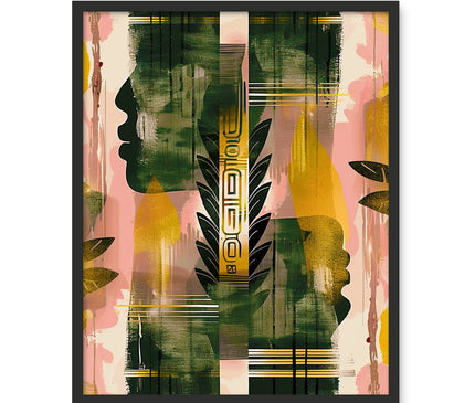 Echos of Duality Golden Pink Reflection Framed Photo Tile