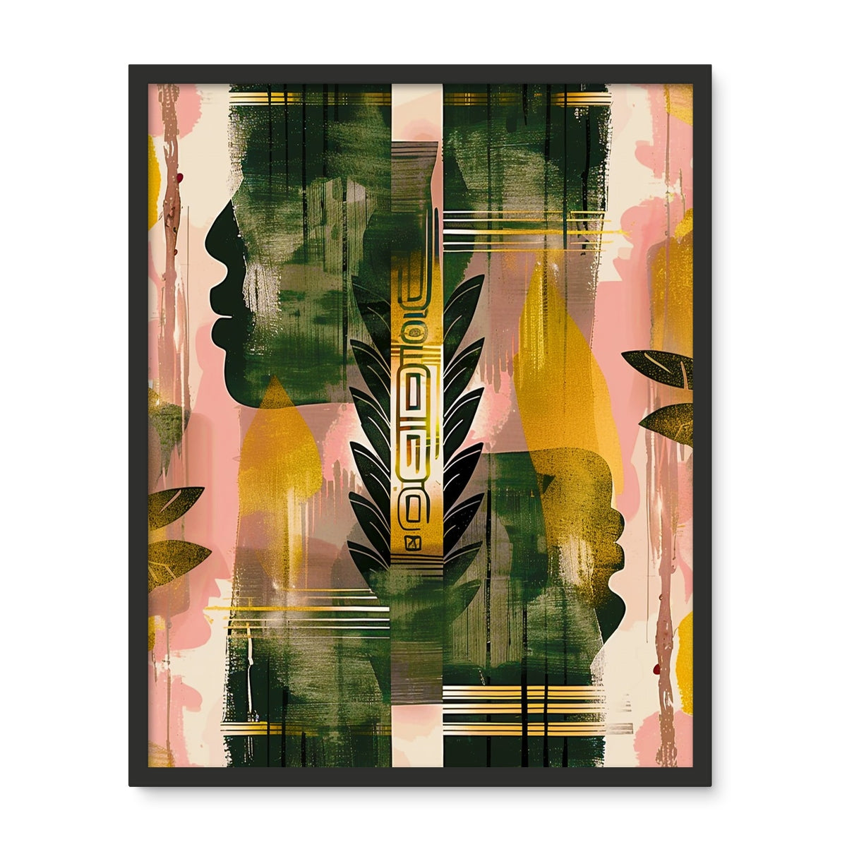 Echos of Duality Golden Pink Reflection Framed Photo Tile