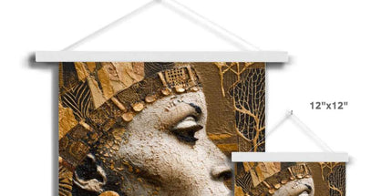 Afrocentric Golden Empress Fine Art Print with Hanger by Prodigi