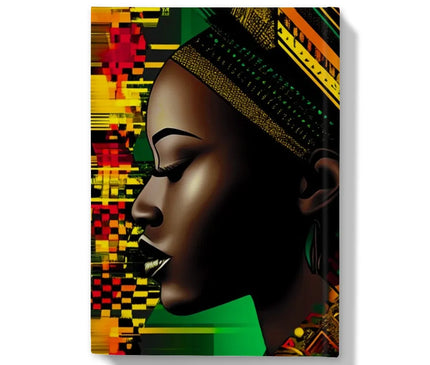 African Print Red Green Yellow Twin Energy  Hardback Journal - D'Sare