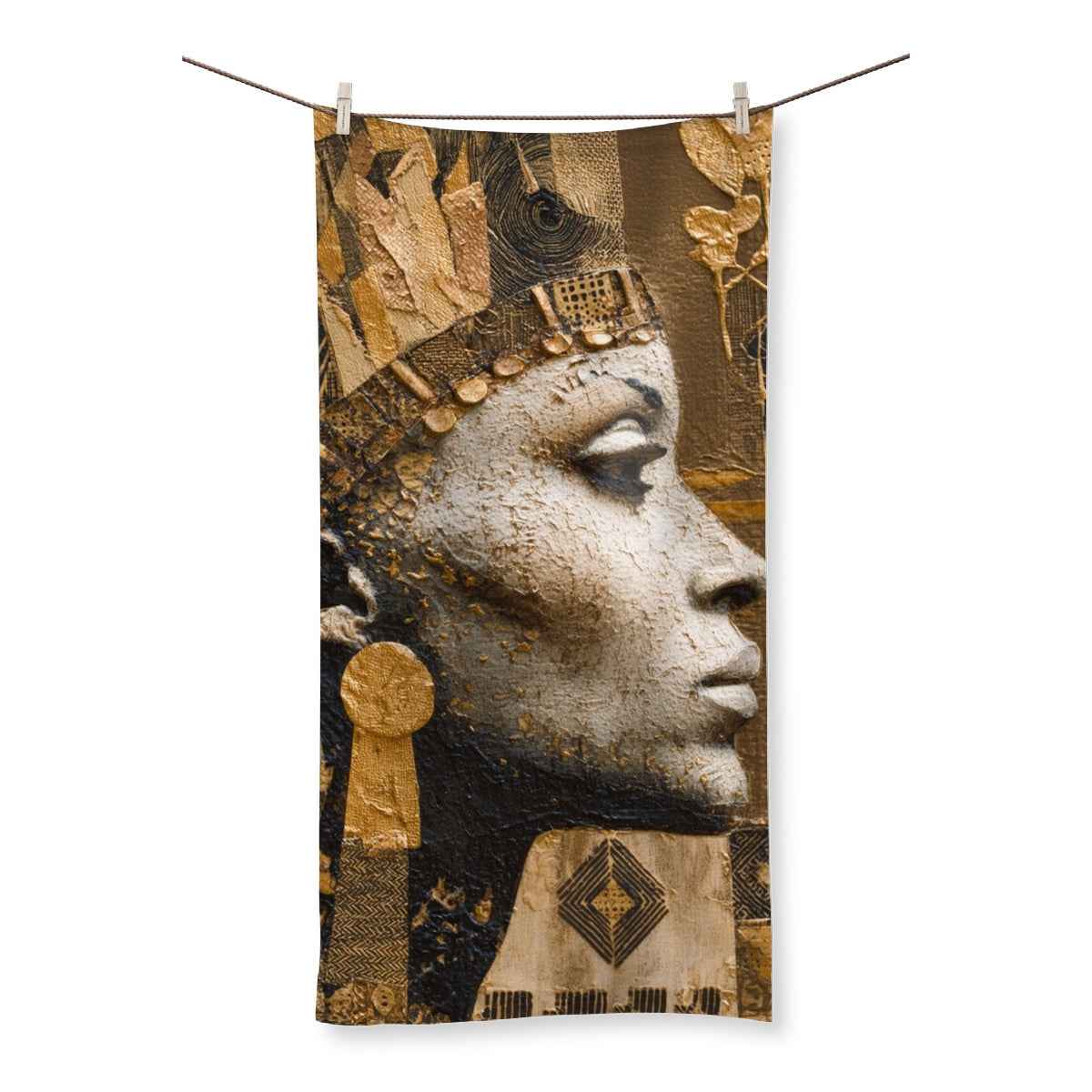 Afrocentric Golden Empress Microfibre Towel Lightweight Soft