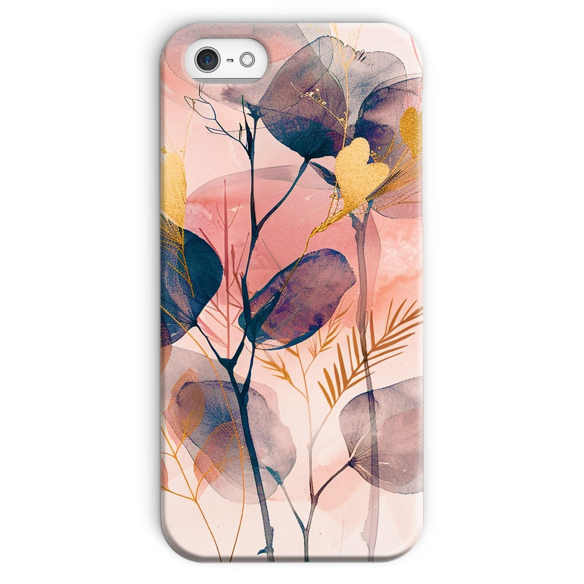 Peachy Blue Golden Flora Escape  Snap Phone Case - D'Sare