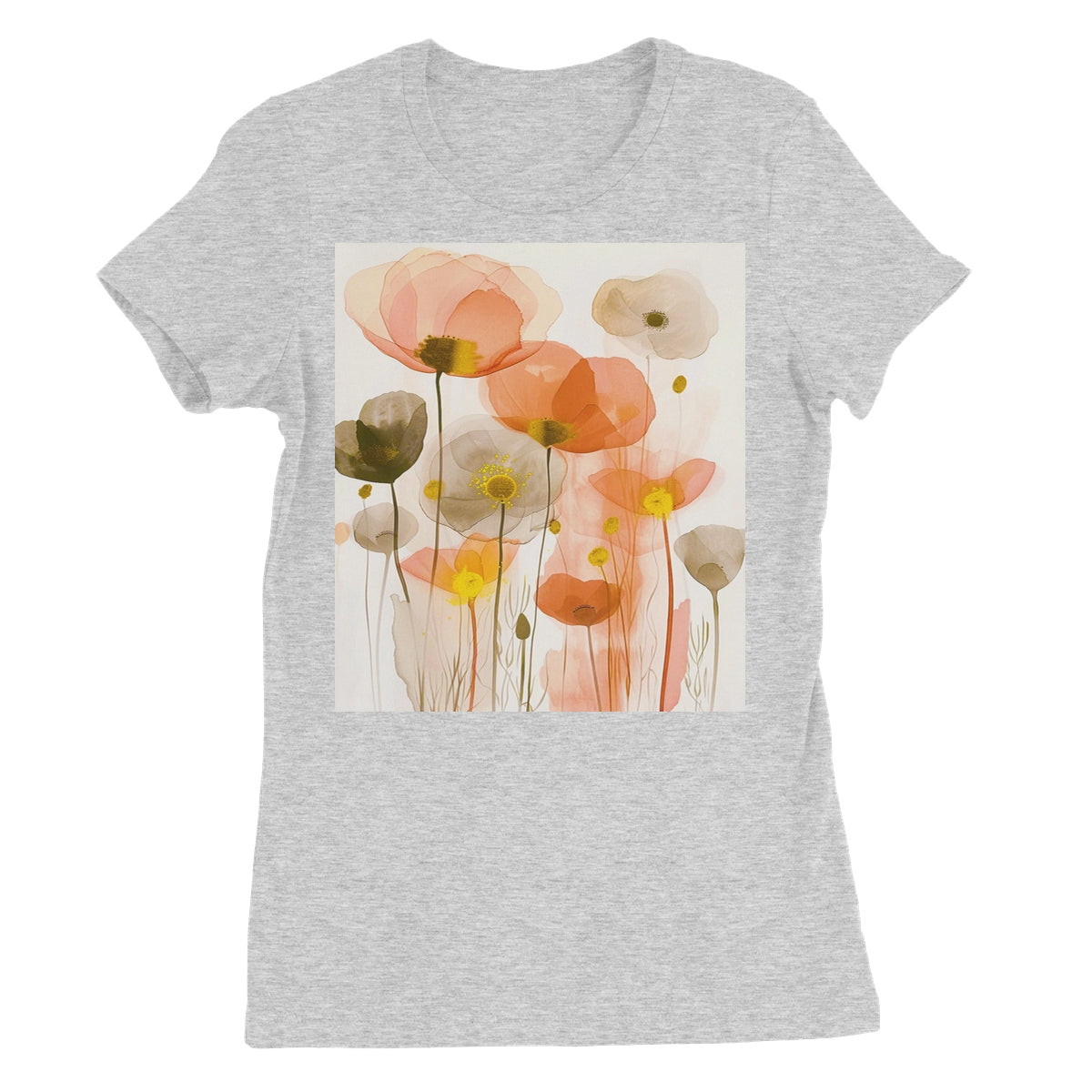 Poppy Echoes Golden Peach Escape  Women's Favourite T-Shirt - D'Sare