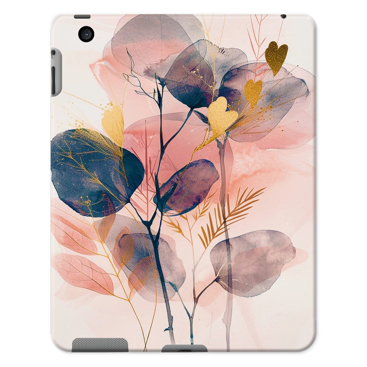 Peachy Blue Golden Flora Escape  Tablet Cases - D'Sare