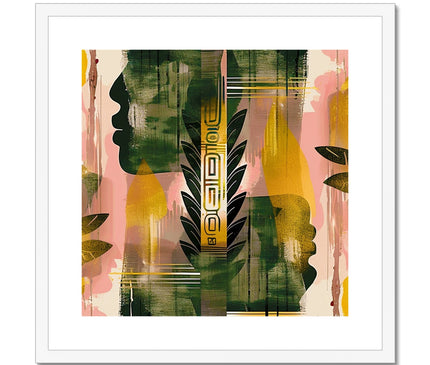 Echos of Duality Golden Pink Reflection Framed & Mounted Print