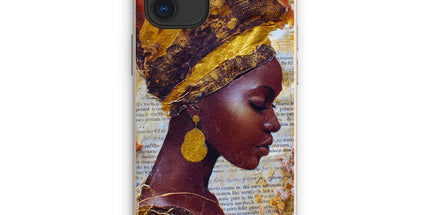 Elegant African Woman Portrait with Gold Headwrap Eco Phone Case by Prodigi