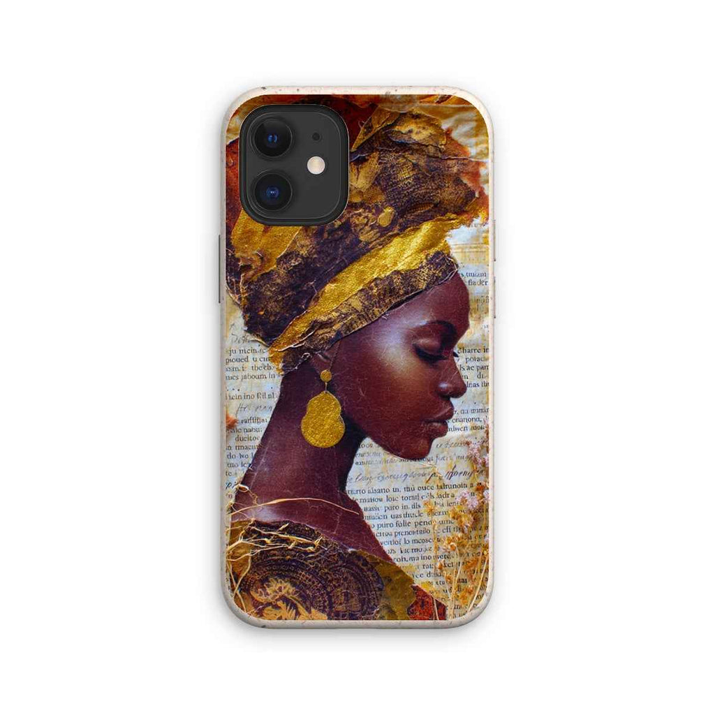 Eco Friendly Bioplastic Bamboo Fibre Phone Case With Gold Headwrap