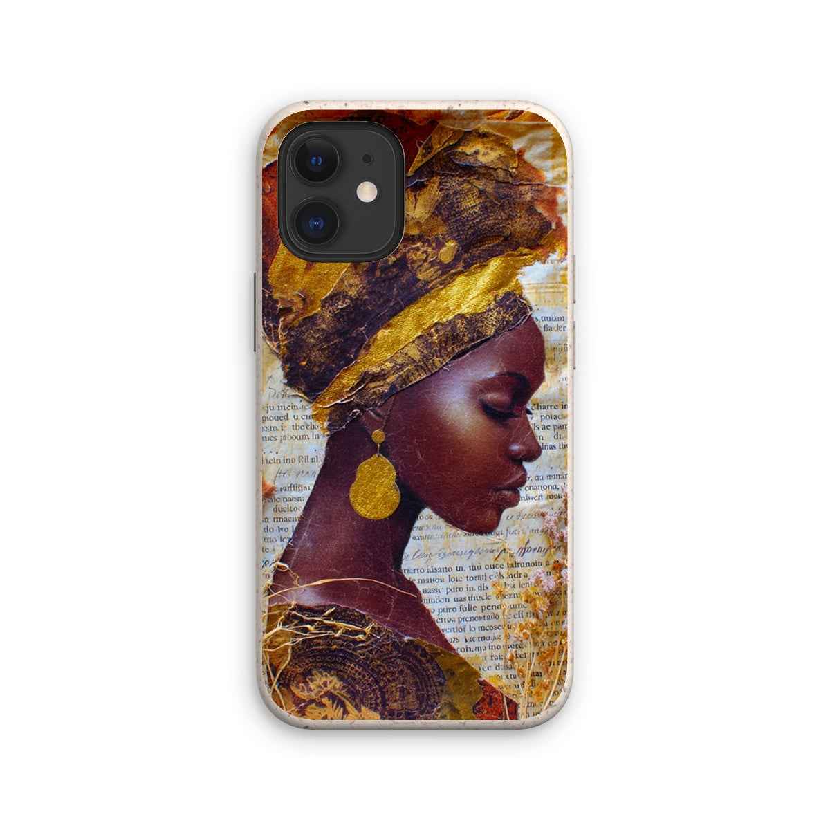 Eco Friendly Bioplastic Bamboo Fibre Phone Case With Gold Headwrap