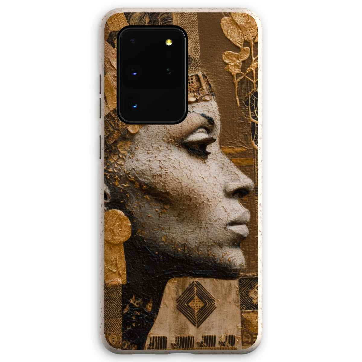 Afrocentric Golden Empress Eco Phone Case Bioplastic Bamboo Fibre 5ft Drop
