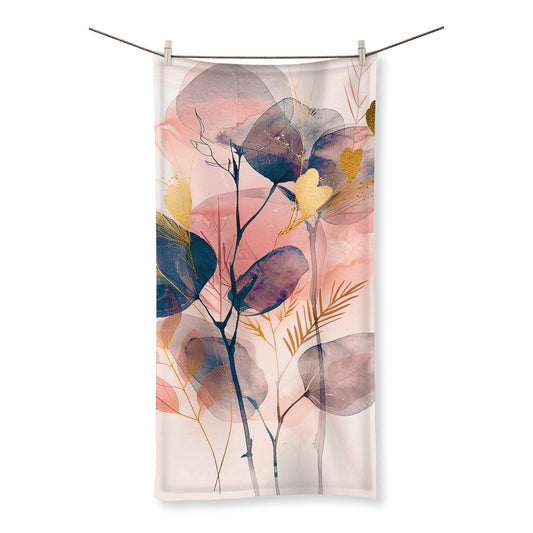 Peachy Blue Golden Flora Escape  Towel - D'Sare