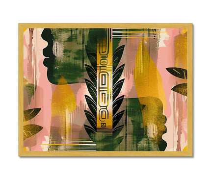 Echos of Duality Golden Pink Reflection Antique Framed Print