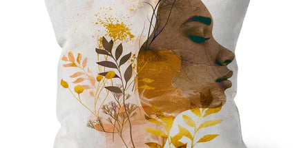 Golden Harmony Silhouette 06 Cushion by Prodigi