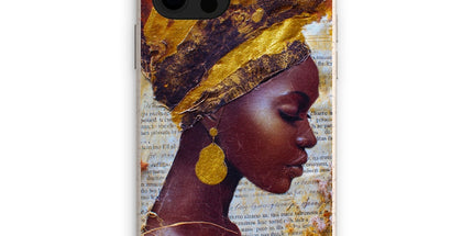 Elegant African Woman Portrait with Gold Headwrap Eco Phone Case by Prodigi