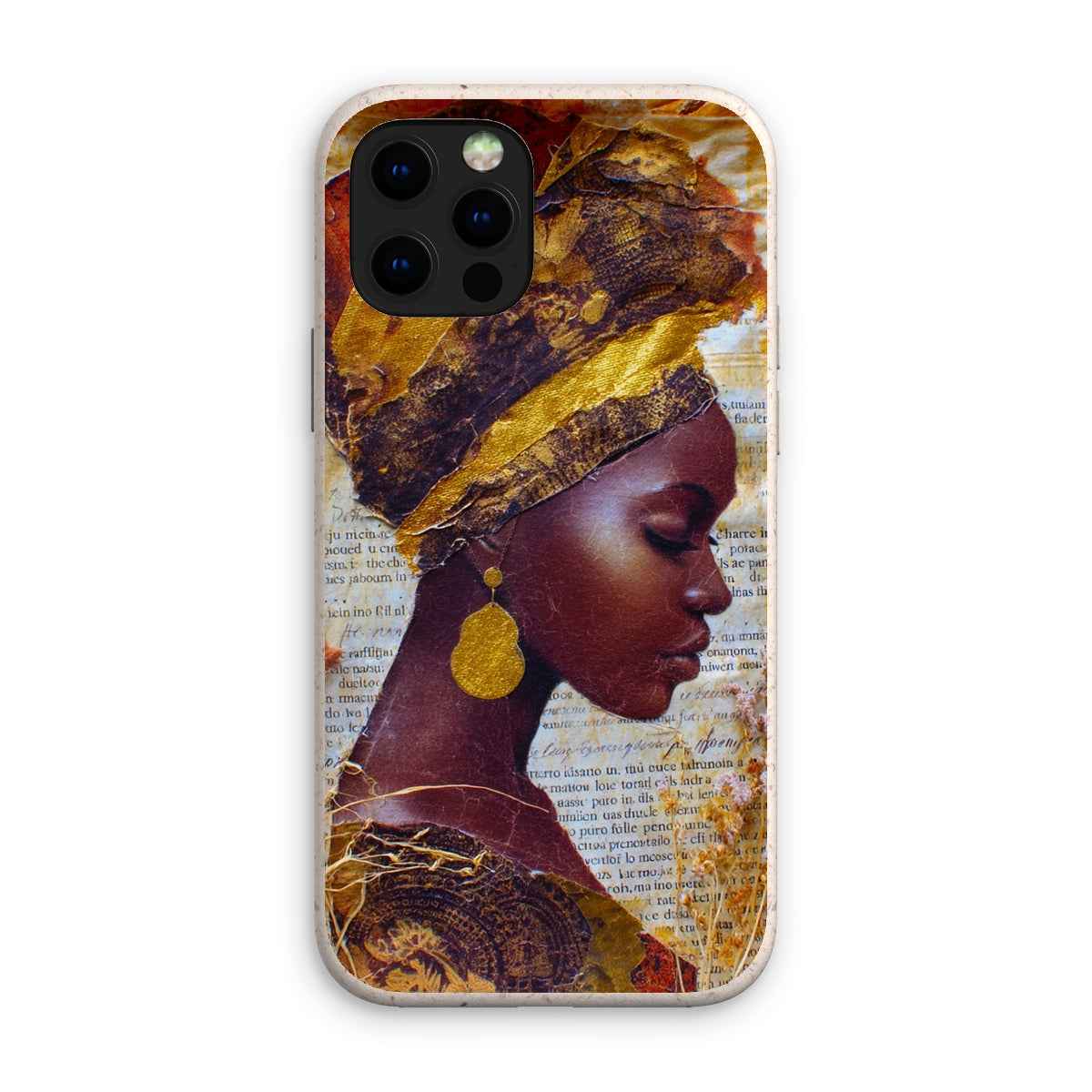 Eco Friendly Bioplastic Bamboo Fibre Phone Case With Gold Headwrap