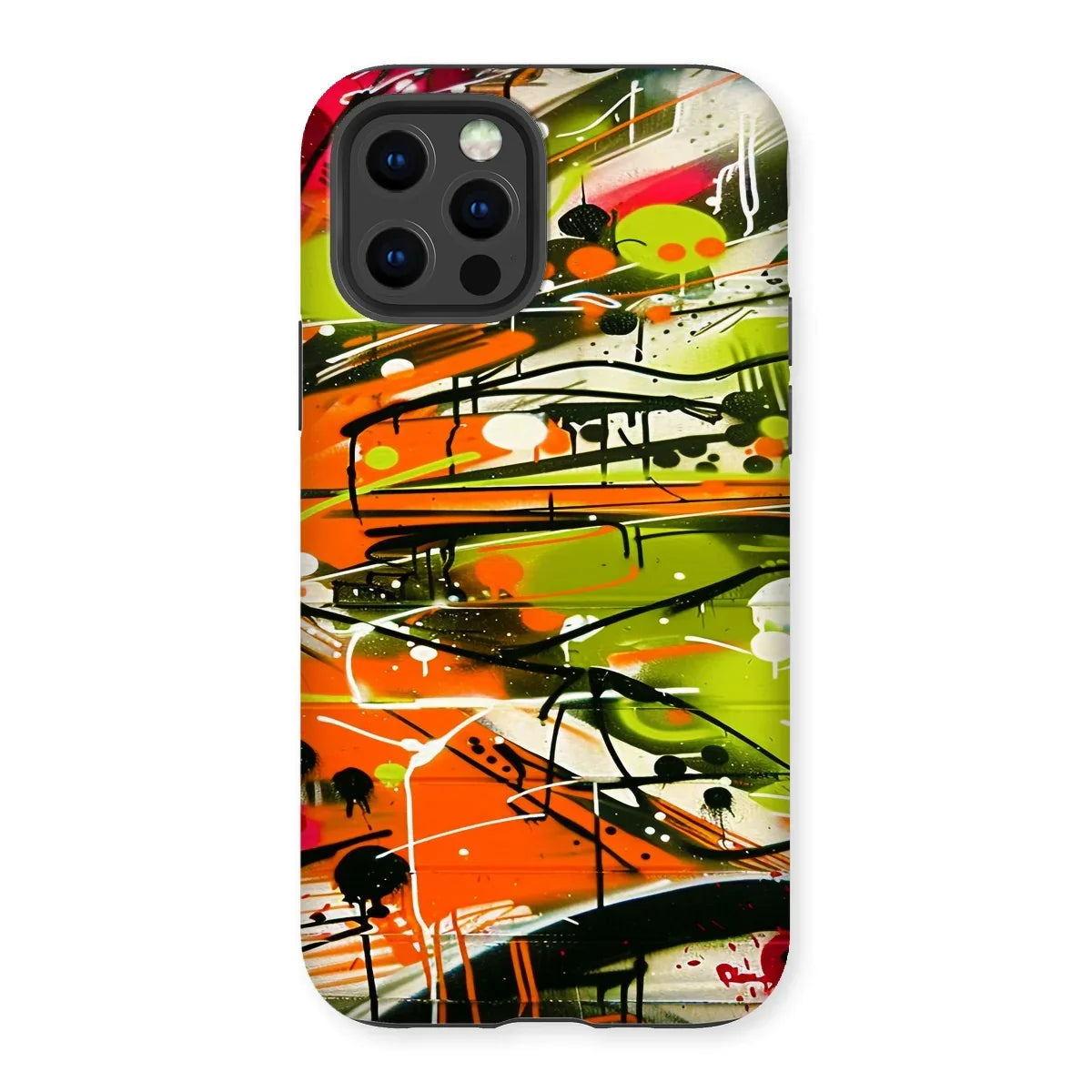 Neon Splatter Symphony: Urban Graffiti Art Tough Phone Case - D'Sare