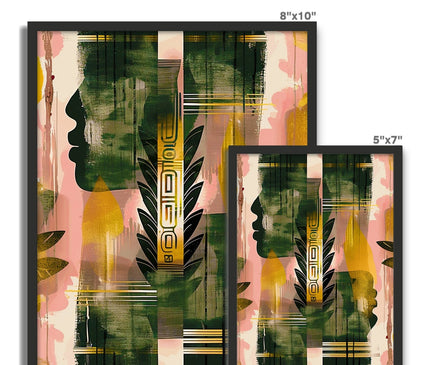 Echos of Duality Golden Pink Reflection Framed Photo Tile