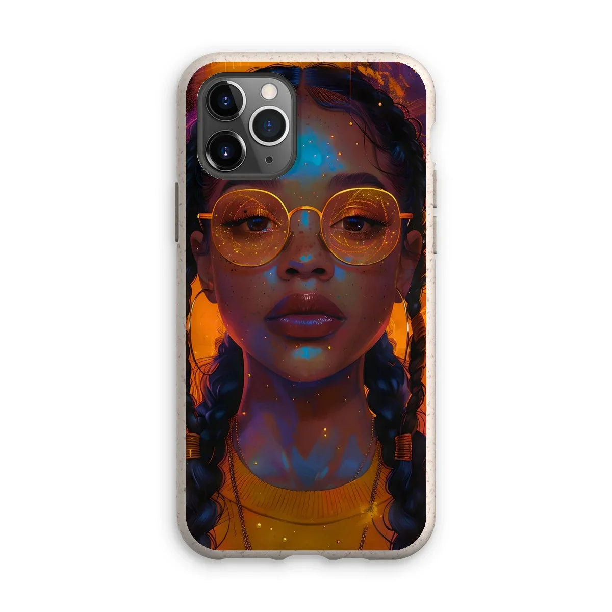 Solar Flare Radiant Soul  Beautiful Black Girl  Eco Phone Case - D'Sare