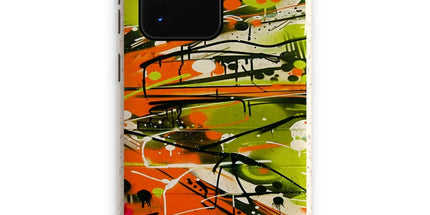 Neon Splatter Symphony: Urban Graffiti Art Eco Phone Case by Prodigi