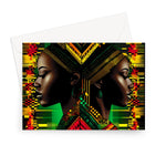 African Print Red Green Yellow Twin Energy  Greeting Card - D'Sare