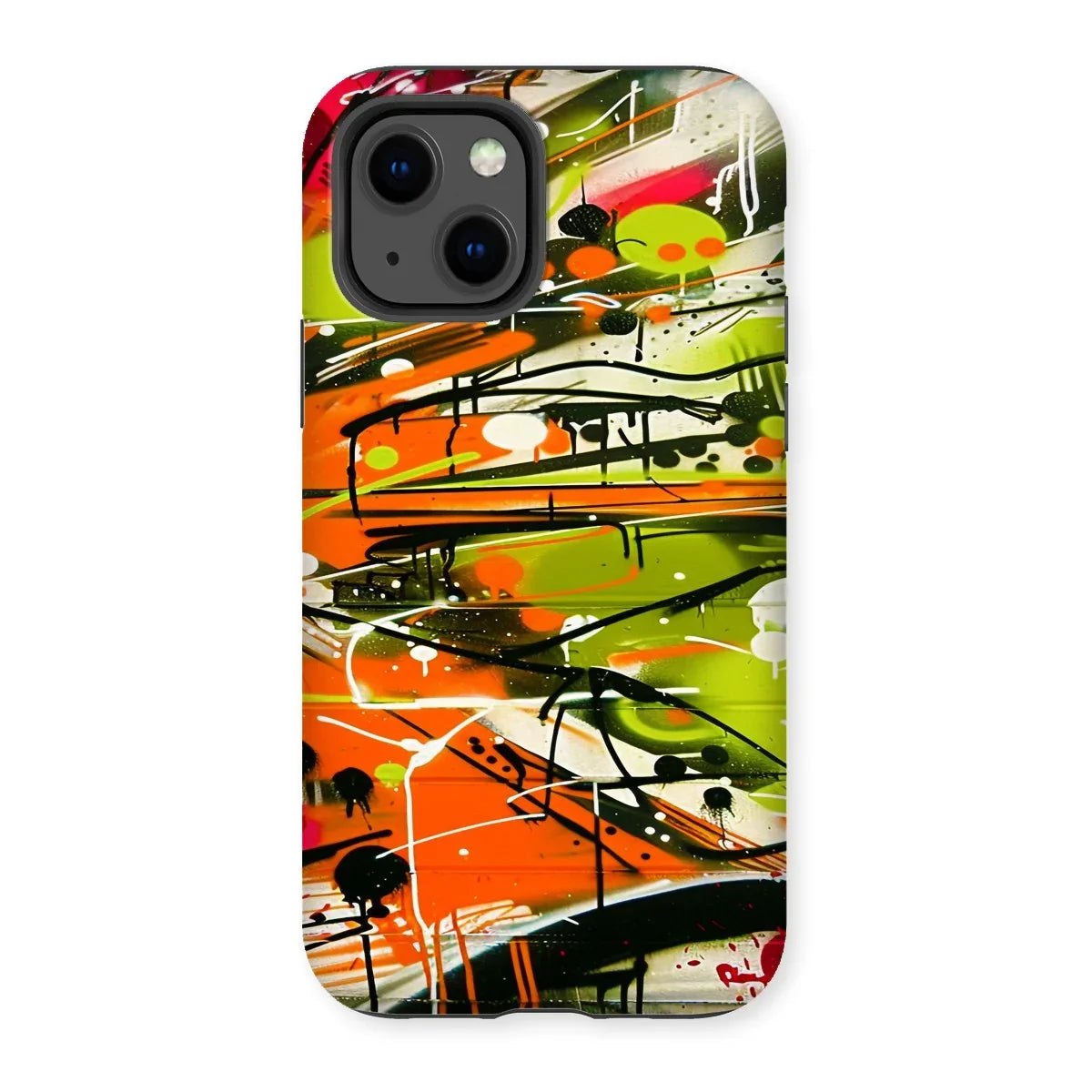 Neon Splatter Symphony: Urban Graffiti Art Tough Phone Case - D'Sare