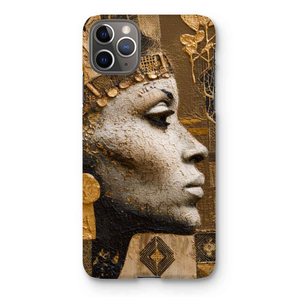 Afrocentric Golden Empress Snap On Phone Case Slim Fit Shatterproof