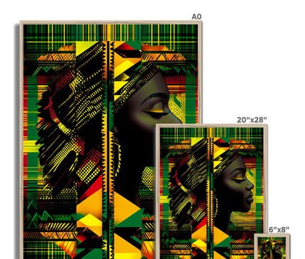 Abstract Red and Green Black Queen Fusion Framed Print