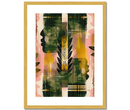 Echos of Duality Golden Pink Reflection Antique Framed & Mounted Print