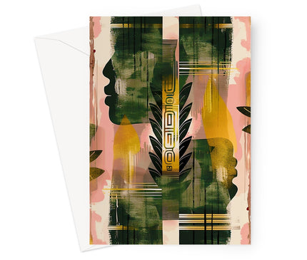 Echos of Duality Golden Pink Reflection Greeting Card