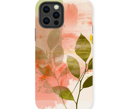 Peach Golden Leafy Escape 06 Tough Eclectic Art Phone Case - D'Sare