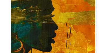 Golden Afrocentric Silhouette Sticker by Prodigi