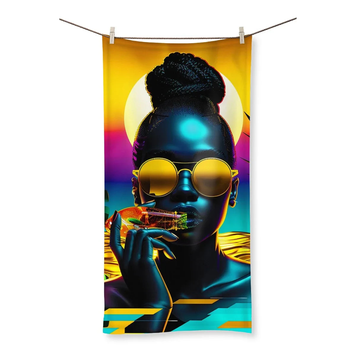 Tropical Sunset Dreams : Neon Vibes  Towel - D'Sare