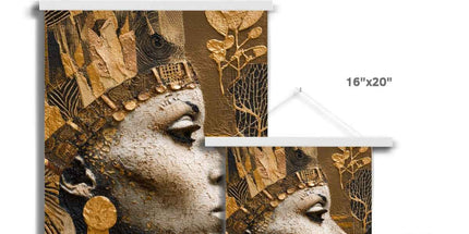 Afrocentric Golden Empress Fine Art Print with Hanger by Prodigi