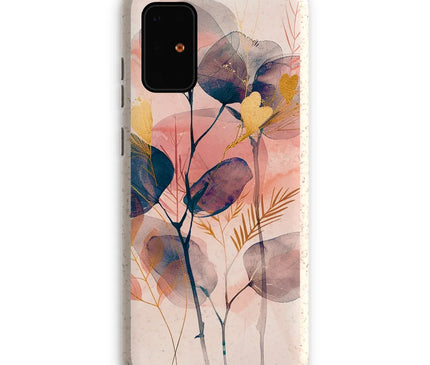 Peachy Blue Golden Flora Escape  Eco Phone Case - D'Sare